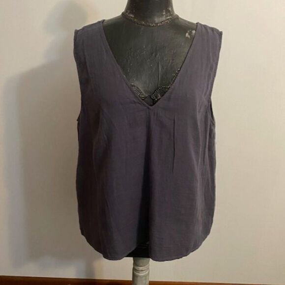 Johnny Was Tops - Johnny Was Calme Gray Drape V-neck and back tank top, size XXL